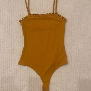 Like New Lovers and Friends Adriana Bodysuit Honey Yellow Size Med